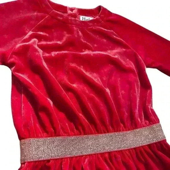 Hatley Girls Holiday Stars Crushed Velour Dress Size 6 - Picture 3 of 6
